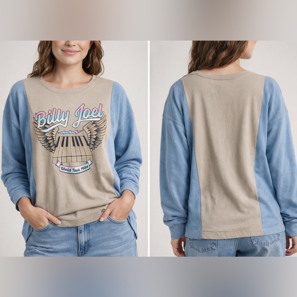 Custom Upcycled Billy Joel Tour 1994 Sweatshirt Pullover Graphic Shirt OSFM OOAK